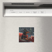 Dobermann Kerstfeest Magneet (Insitu (Vaatwasser))