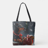 Dobermann Kerstfeest Tote Bag (Achterkant)