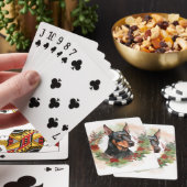 Dobermann Kerstkrans Festieve Pup Pokerkaarten (Insitu)