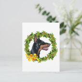 Dobermann Kerstmis Feestdagenkaart (Staand voorkant)