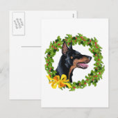 Dobermann Kerstmis Feestdagenkaart (Voorkant / Achterkant)