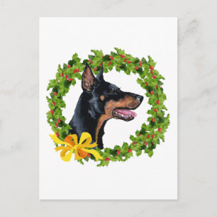 Dobermann Kerstmis Feestdagenkaart