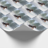 Dobermann Kerstmis sneeuw winter Cadeaupapier (Hoek)