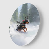 Dobermann Kerstmis sneeuw winter Grote Klok (Hoek)