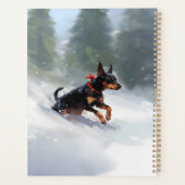 Dobermann Kerstmis sneeuw winter Planner (Achterkant)
