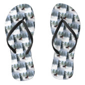 Dobermann Kerstmis sneeuw winter Teenslippers (Voetbed)
