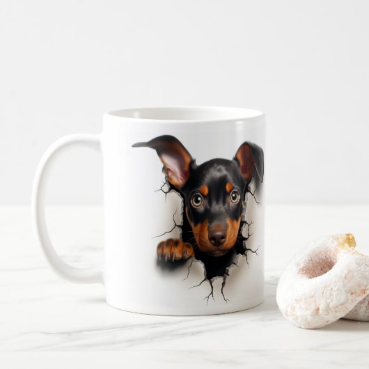 Dobermann koffiemok (Met donut)