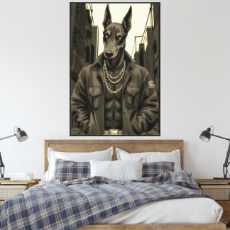 Dobermann-kunst voor de woonkamer, slaapkamer of k canvas afdruk