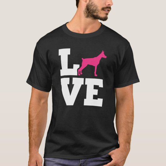 Dobermann Liefde 1 T-shirt (Voorkant)