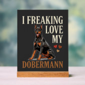 Dobermann Liefhebber Hondenliefhebber Acryl Bord (Neutraal)