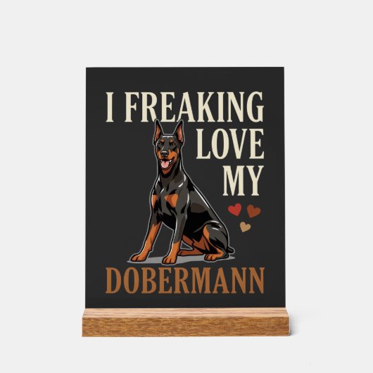 Dobermann Liefhebber Hondenliefhebber Acryl Bord (Voorkant)