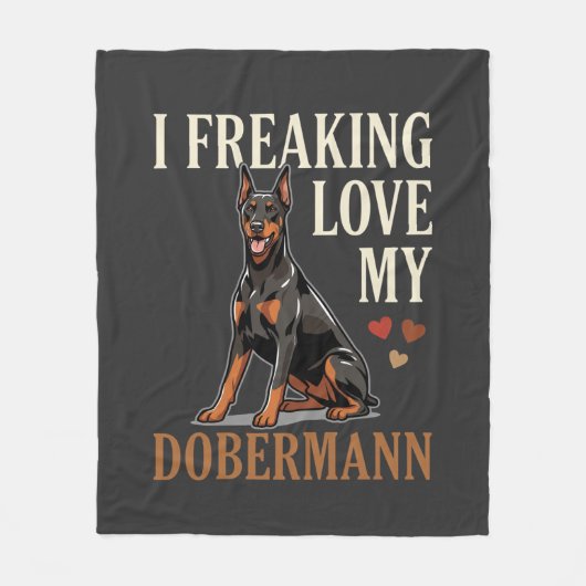 Dobermann Liefhebber Hondenliefhebber Fleece Deken (Voorkant)