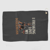 Dobermann Liefhebber Hondenliefhebber Golfhanddoek (Horizontaal)