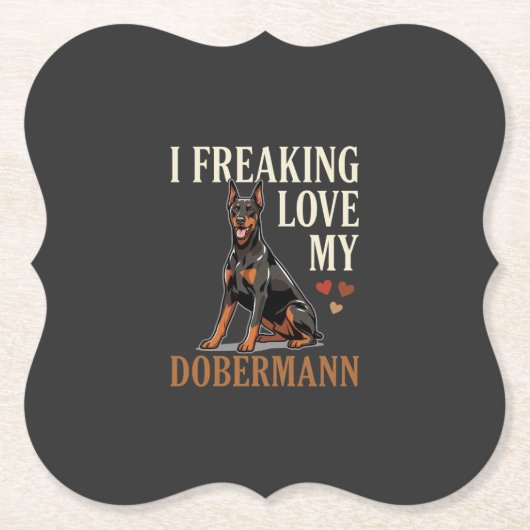 Dobermann Liefhebber Hondenliefhebber Kartonnen Onderzetters (Voorkant)