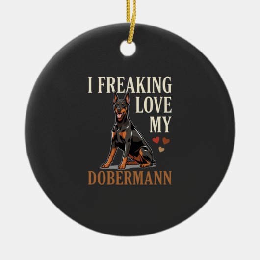 Dobermann Liefhebber Hondenliefhebber Keramisch Ornament (Voorkant)