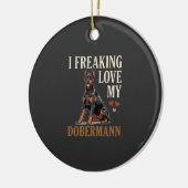 Dobermann Liefhebber Hondenliefhebber Keramisch Ornament (Links)