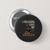 Dobermann Liefhebber Hondenliefhebber Ronde Button 5,7 Cm (Voorkant /achterkant)