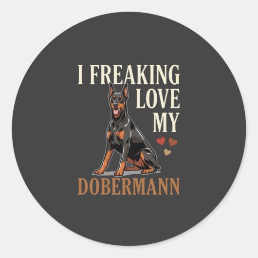 Dobermann Liefhebber Hondenliefhebber Ronde Sticker (Voorkant)