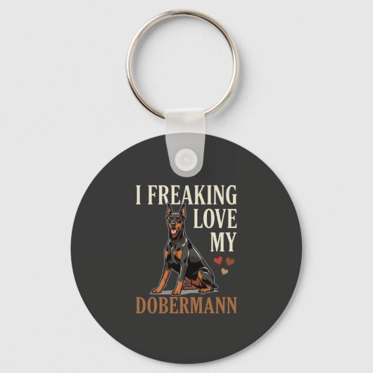 Dobermann Liefhebber Hondenliefhebber Sleutelhanger (Voorkant)