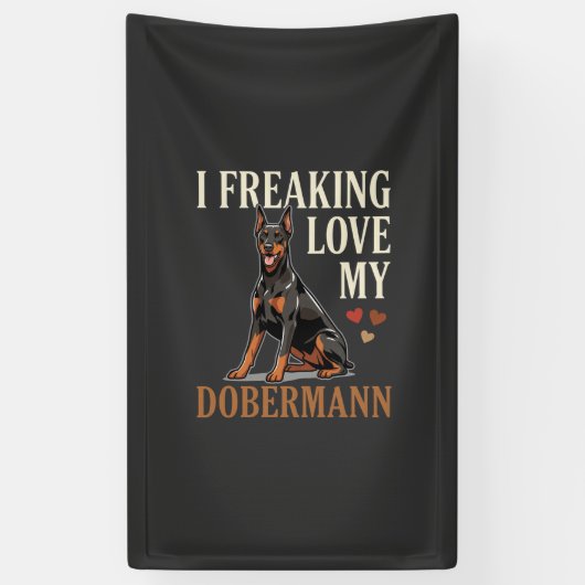 Dobermann Liefhebber Hondenliefhebber Spandoek (Verticaal)