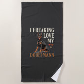 Dobermann Liefhebber Hondenliefhebber Strandlaken (Voorkant)