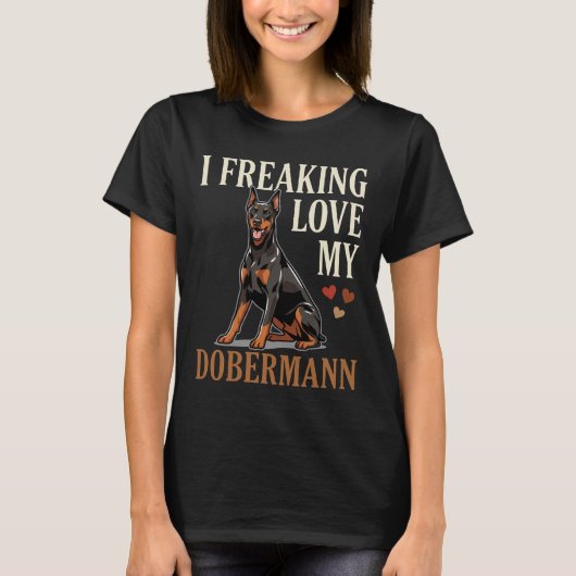 Dobermann Liefhebber Hondenliefhebber T-shirt (Voorkant)