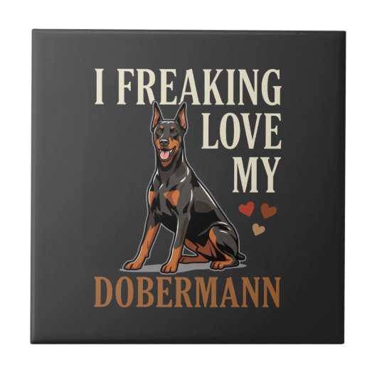 Dobermann Liefhebber Hondenliefhebber Tegeltje (Voorkant)