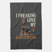 Dobermann Liefhebber Hondenliefhebber Theedoek (Verticaal)