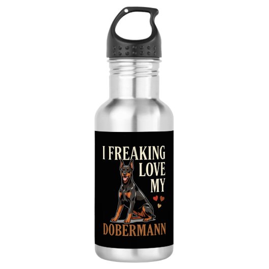 Dobermann Liefhebber Hondenliefhebber Waterfles (Voorkant)
