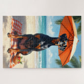 Dobermann Luxe Strand Scene Legpuzzel (Horizontaal)