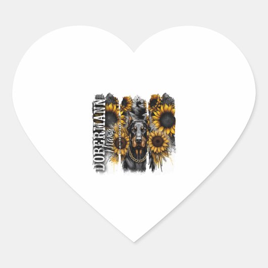 Dobermann Mama Hart Sticker (Voorkant)