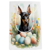 Dobermann met Pasen Eieren Medium Cadeauzakje (Voorkant)