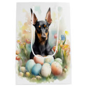 Dobermann met Pasen Eieren Medium Cadeauzakje (Achterkant)