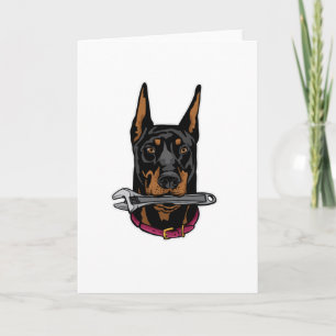 Dobermann met sleutel kaart