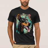 Dobermann met uitgestoken tong t-shirt (Voorkant)