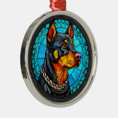 Dobermann Metalen Ornament (Rechts)