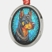 Dobermann Metalen Ornament (Links)