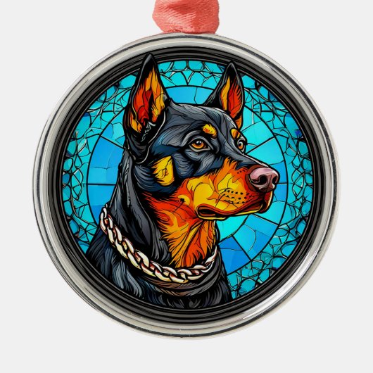 Dobermann Metalen Ornament (Voorkant)