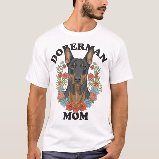 Dobermann Moeder Altijd T-shirt (Voorkant)