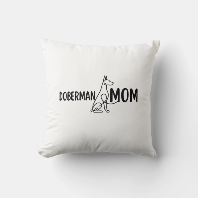 Dobermann-moeder | Hondenmoeder | Verjaardagscadea Kussen (Voorkant)