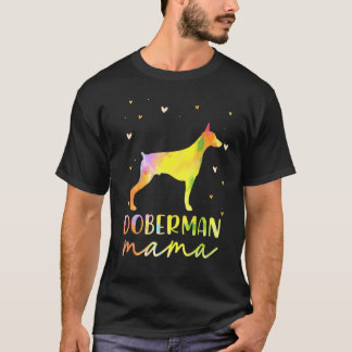 Dobermann-moeder Kleurrijke Dobermann-hond Moeder T-shirt