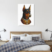 Dobermann Mozaïek Luxe Edelsteen Canvas Afdruk (Insitu (Slaapkamer))