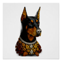 Dobermann Mozaïek Luxe Kunstwerk