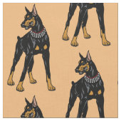 Dobermann of Doberman Pinscher dog Fabric Stof (Close Up)