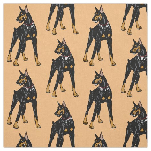 Dobermann of Doberman Pinscher dog Fabric Stof (Swatch)
