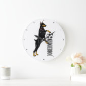 Dobermann of Doberman Pinscher dog Large Clock Grote Klok (Huis)