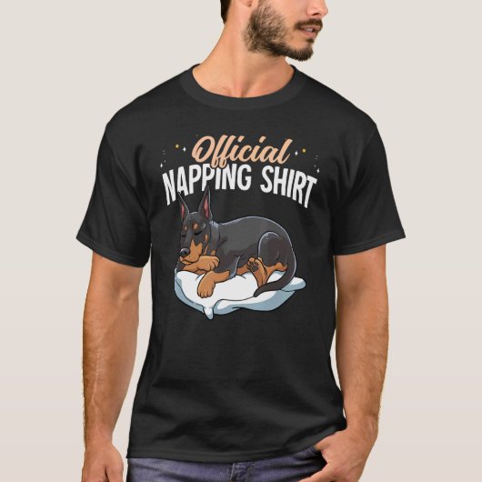 Dobermann Officieel Slapen T-shirt (Voorkant)