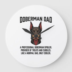 Dobermann Papa Vintage Gravure Hond Liefhebber Shi Grote Klok