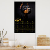 Dobermann Pincher 2026 Agenda Poster (Keuken)