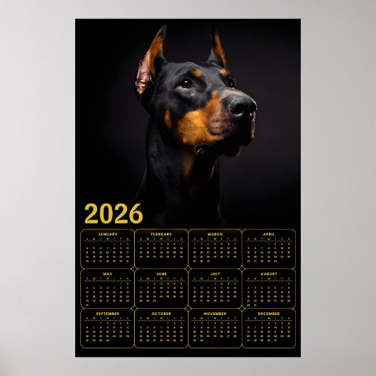 Dobermann Pincher 2026 Agenda Poster (Voorkant)
